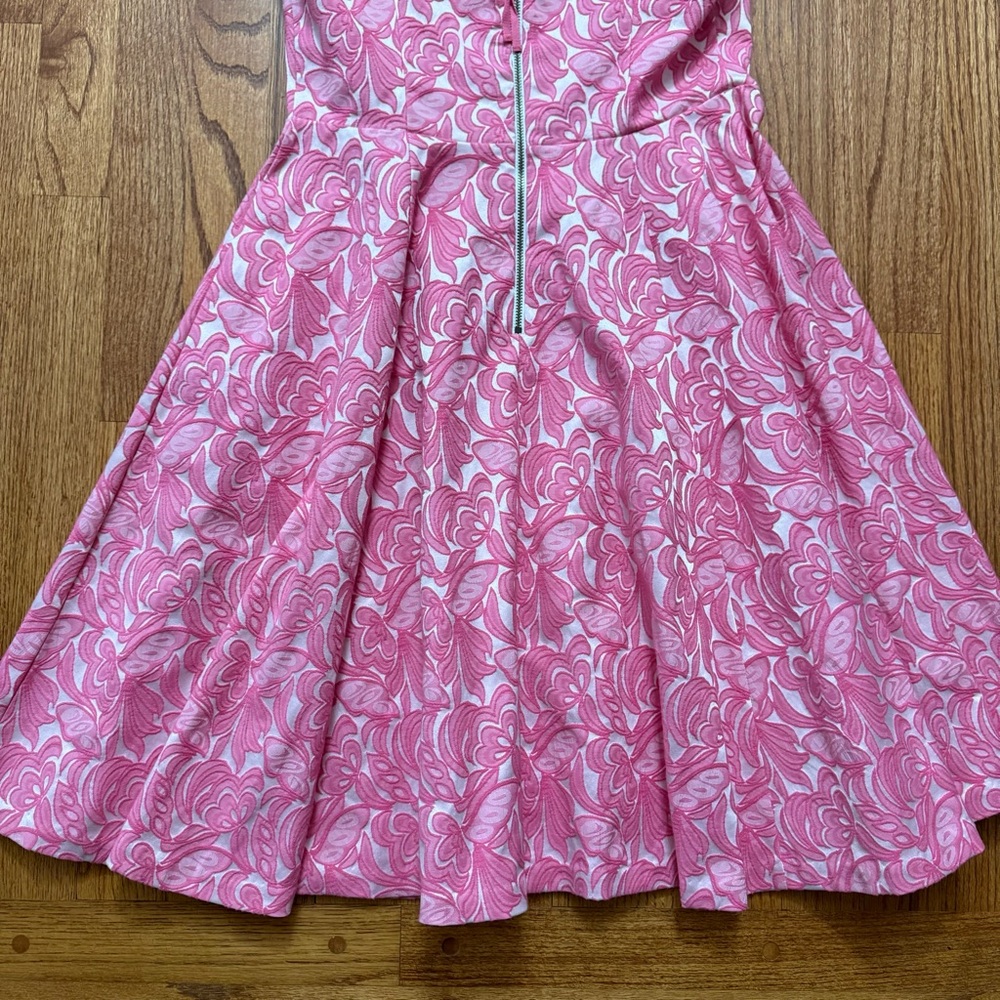 Anthropologie Maeve Claribel Jacquard Applique Barbiecore Dress Size 6 - Picture 12 of 16